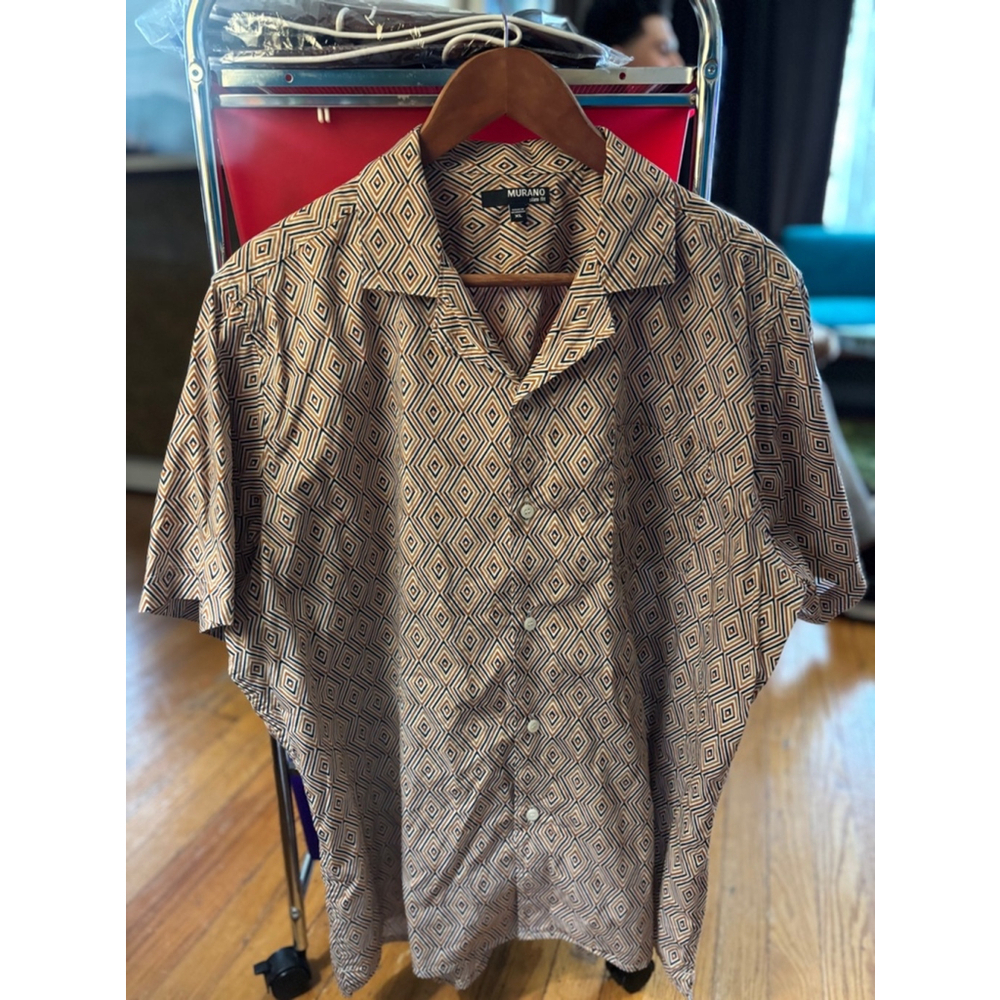 Men's Murano Shirt, XL, Beige and Brown - Picture 1 of 3